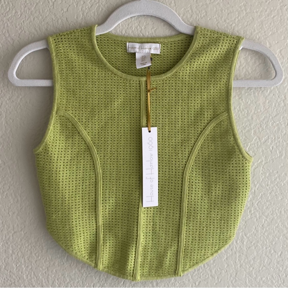 HOUSE OF HARLOW 1960 Green Knit Crop Top - Size S